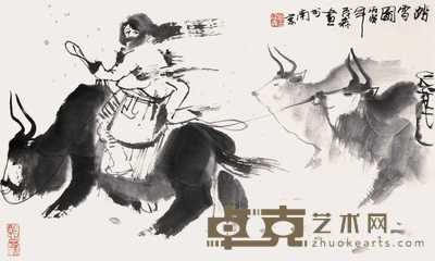 盖茂森 1986年作 踏雪图 立轴 40×68cm